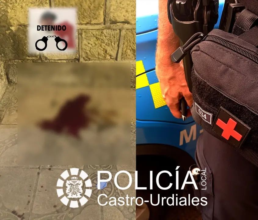 Un detenido por apu&ntilde;alar a un joven en el est&oacute;mago en una pelea multitudinaria en Castro. / Polic&iacute;a Local Castro