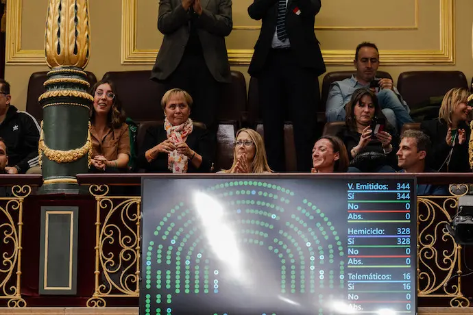 La tribuna del Congreso tras la aprobaci&oacute;n de la Ley ELA durante una sesi&oacute;n plenaria. / EP