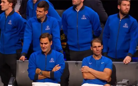 El equipo europeo de la Laver Cup en la despedida de Roger Federer. / X