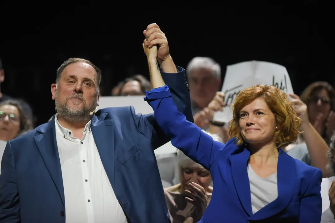 El expresidente de ERC, Oriol Junqueras y la l&iacute;der de ERC en el Ayuntamiento de Barcelona, Elisenda Alamany. / Alberto Paredes