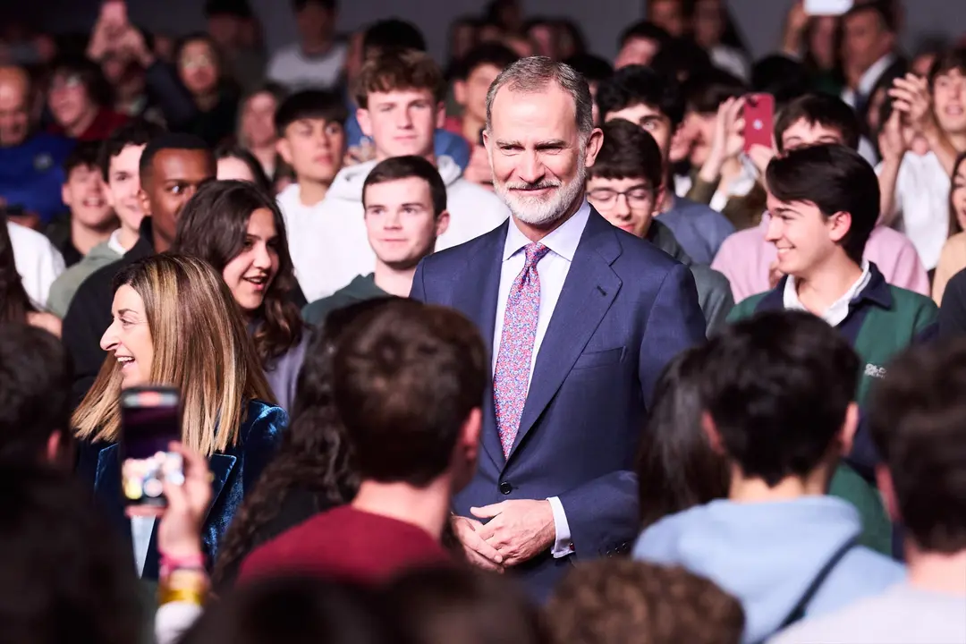 El Rey Felipe VI llega al Princesa de Girona CongresFest para presidir el acto central del Tour del talento 2024 en el Palacio de Exposiciones. / Archivo