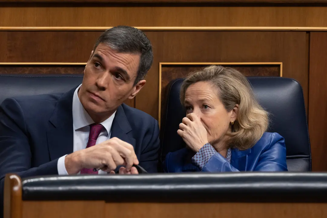 El presidente del Gobierno, Pedro S&aacute;nchez junto a Nadia Calvi&ntilde;o. Eduardo Parra / Archivo