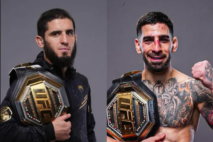Islam Makhachev e Ilia Topuria. / X