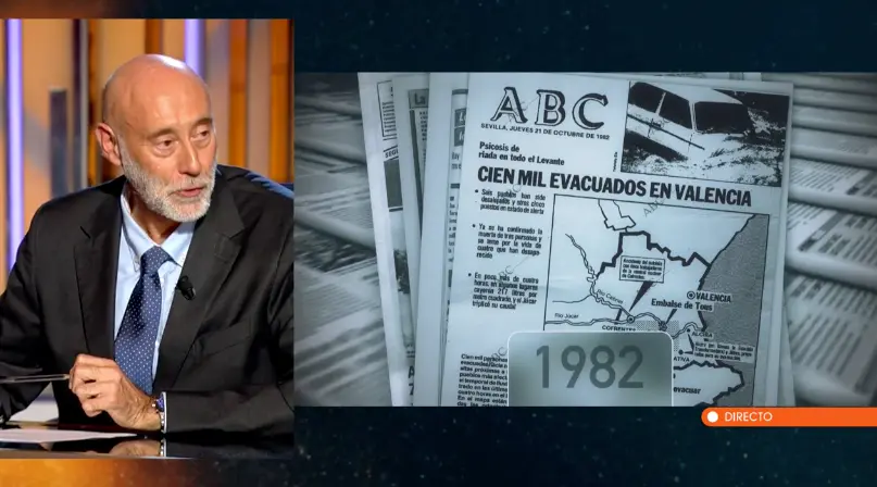 Captura de pantalla del momento que enumera todas las inundaciones en el programa Horizonte. / A.E.