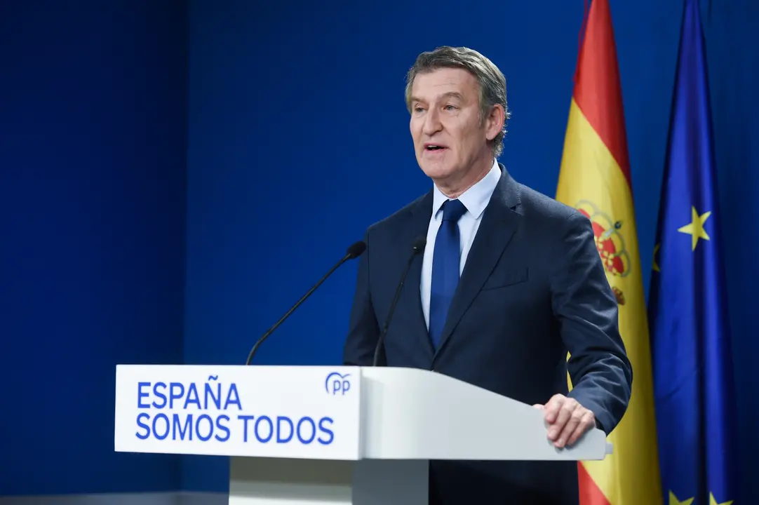 Cargar m&aacute;is
El presidente del Partido Popular, Alberto N&uacute;&ntilde;ez Feij&oacute;o, durante una rueda de prensa del Partido Popular, a 4 de noviembre de 2024, en Madrid (Espa&ntilde;a). El presidente del Partido Popular, Alberto N&uacute;&ntilde;ez Feij&oacute;o, comparece para explicar su propuesta de plan d