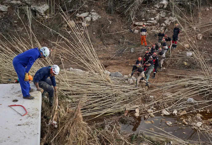 Efectivos de la UME trabajan quitando &aacute;rboles tras 10 d&iacute;as de la tragedia. / EP