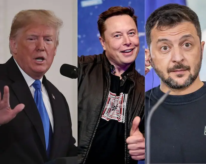 Trump, Musk y Zelenski. / EP