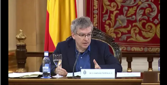 El escritor, Santiago Posteguillo durante una intervenci&oacute;n. / YT