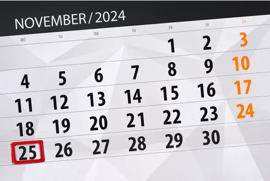 Calendario del mes de noviembre. / A.S.