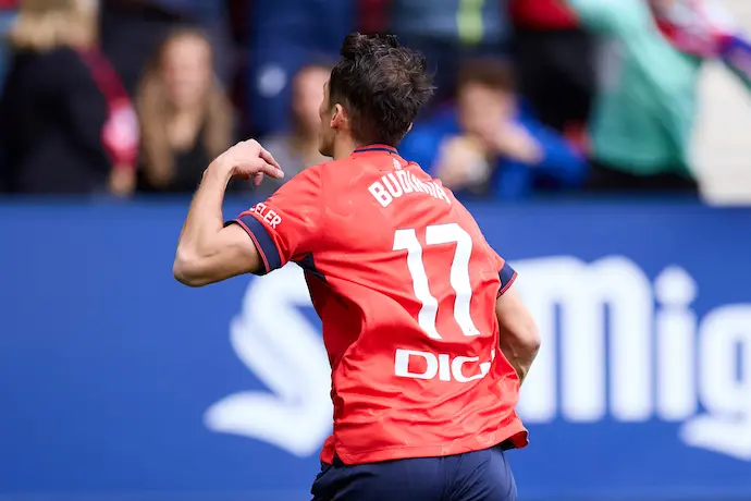 Ante Budimir del CA Osasuna celebra un gol. / Archivo / EP