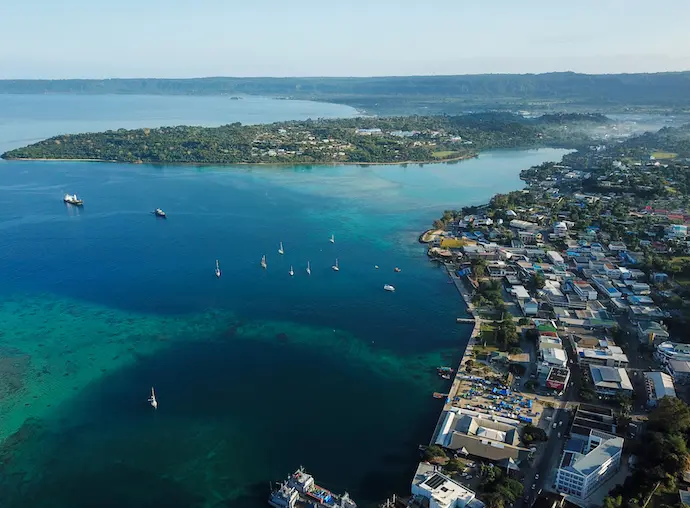 Imagen a&eacute;rea de la capital de Vanuatu, Port Vila. / Archivo / EP