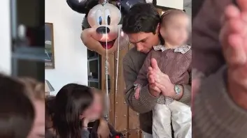 Captura de un v&iacute;deo publicado del cumplea&ntilde;os de Mart&iacute;n, hijo de Mar&iacute;a Pombo. / Redes sociales