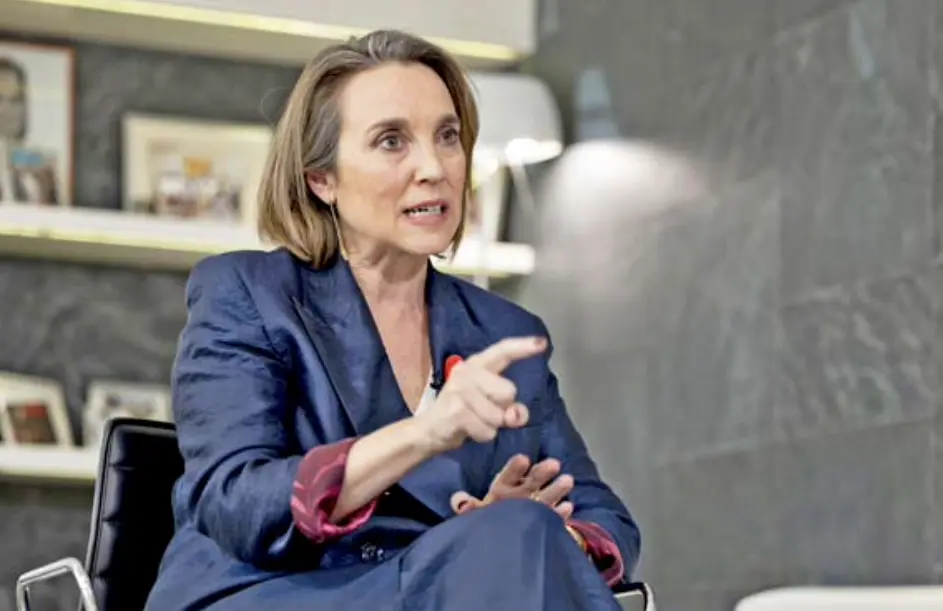 La secretaria general del PP, Cuca Gamarra, durante una entrevista para Europa Press. / Eduardo Parra