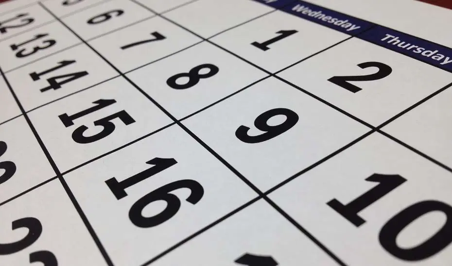 Vista de un calendario. EP / Archivo