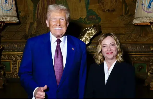 El presidente electo de EE.UU., Donald Trump, y la primera ministra italiana, Giorgia Meloni. / Red X