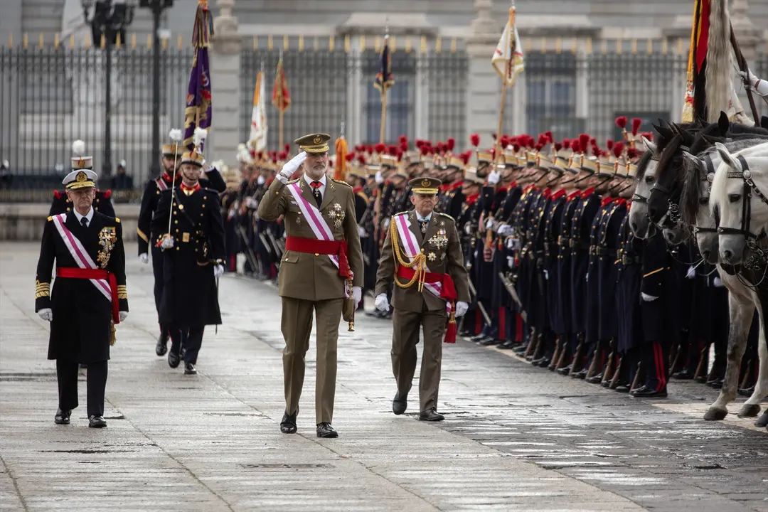 El Rey Felipe VI, durante la Pascua Militar, en el Palacio Real. / Alejandro Mart&iacute;nez V&eacute;lez