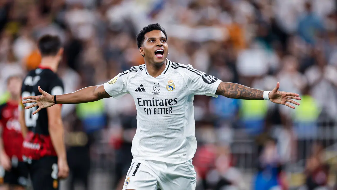 Rodrygo celebra su gol ante el Mallorca. / Real Madrid