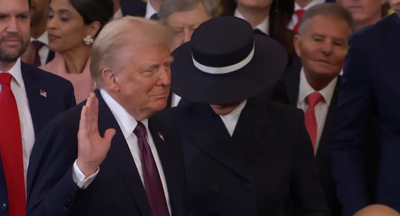 Trump durante la ceremonia de investidura. / RRSS