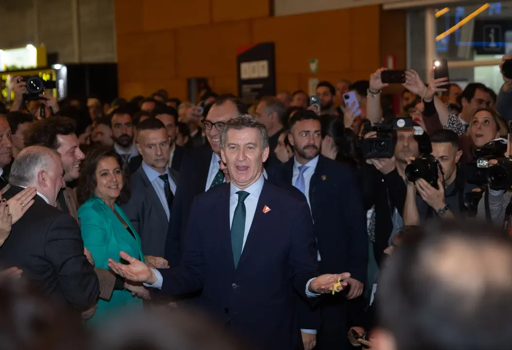 El presidente del Partido Popular, Alberto N&uacute;&ntilde;ez Feij&oacute;o, durante su visita a la Feria Internacional de Turismo (FITUR). / Eduardo Parra