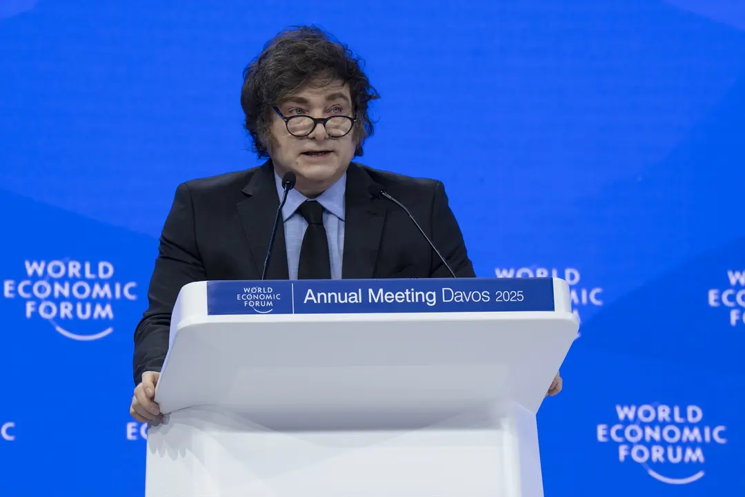 Milei durante el foro econ&oacute;mico en Davos. / EP