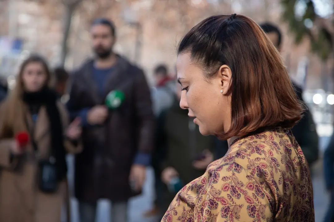 La actriz Elisa Moulia&aacute; sale de declarar de los juzgados de Plaza de Castilla. / Candela Ord&oacute;&ntilde;ez