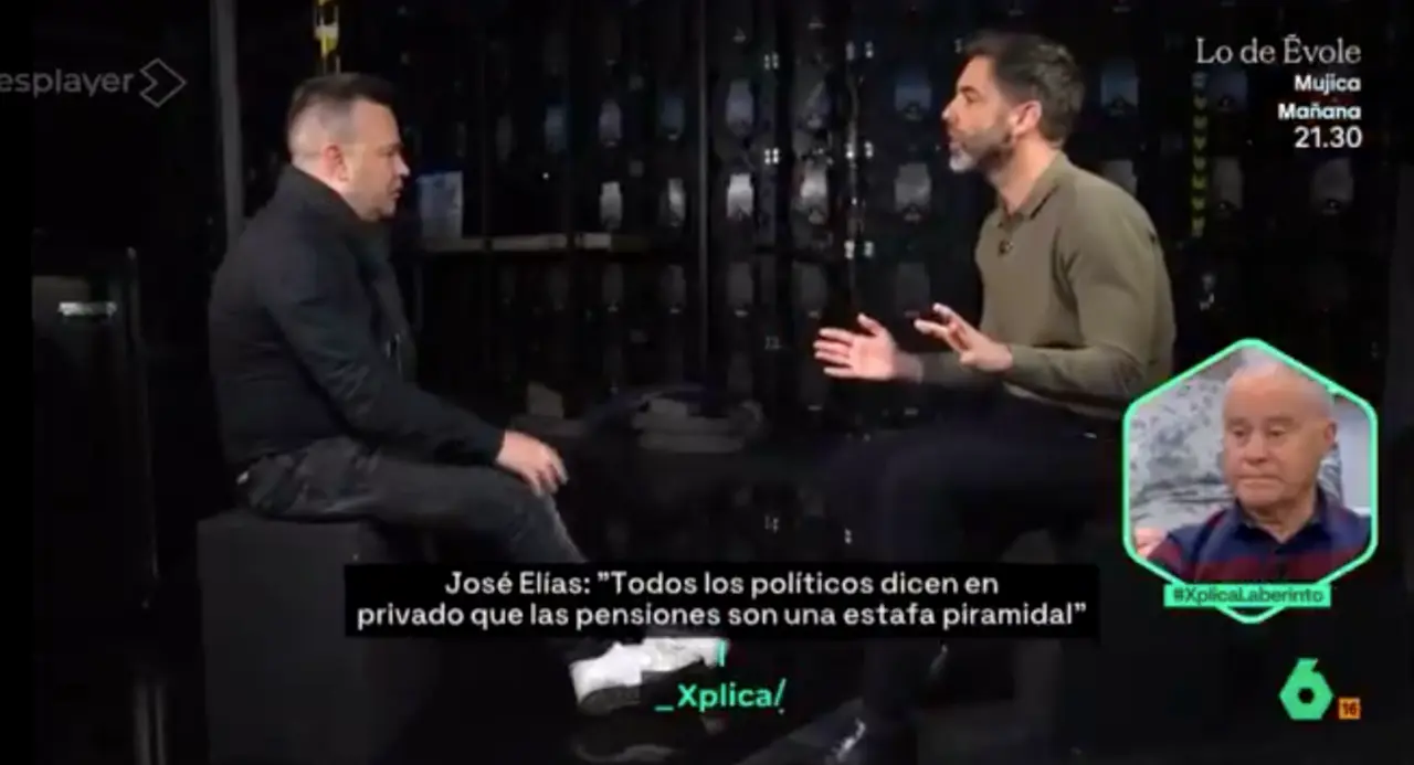 El empresario Jos&eacute; El&iacute;as durante su entrevista en La Sexta Xplica, el programa de debate de LaSexta, donde afirm&oacute; que "todos los pol&iacute;ticos dicen en privado que las pensiones son una estafa piramidal".
