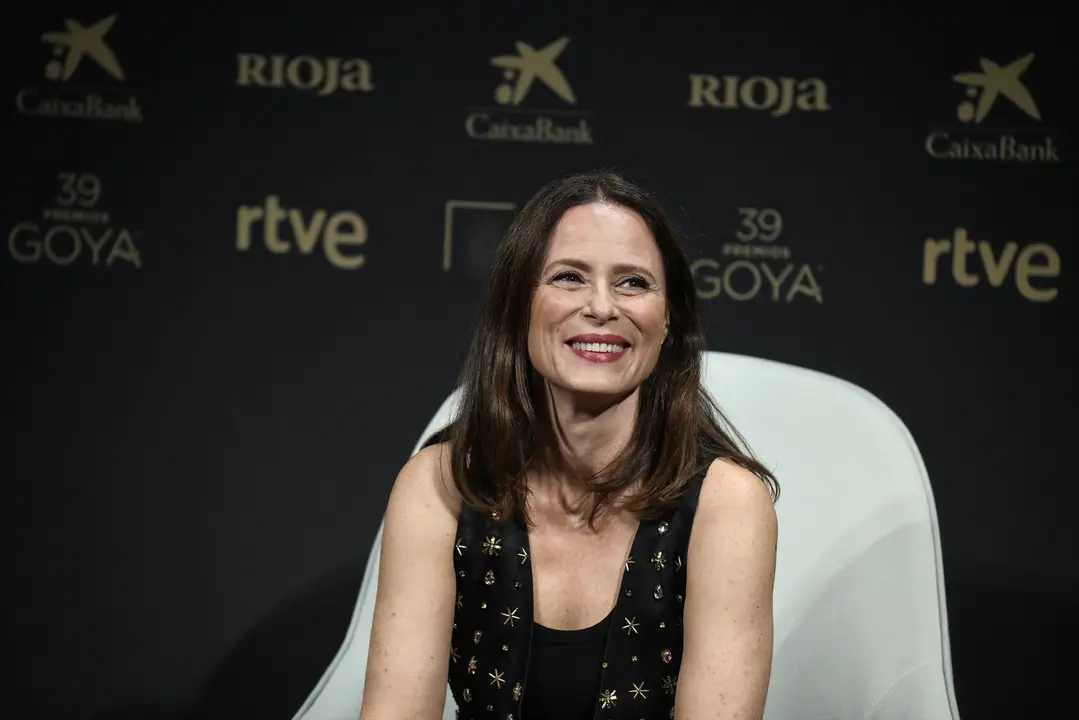 La actriz, Aitana S&aacute;nchez Gij&oacute;n, durante el anuncio del nombre del Goya de Honor 2025. / Fernando S&aacute;nchez