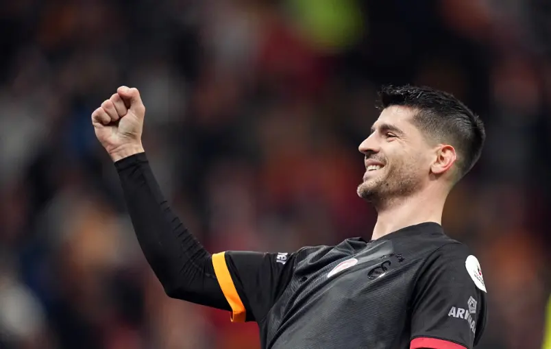 Morata celebra su gol en el partido. / Galatasaray
