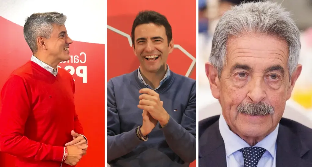 Pablo Zuloaga (izquierda) y Pedro Casares (centro) protagonizan la pugna interna por el liderazgo del PSOE de Cantabria, mientras Miguel &Aacute;ngel Revilla (derecha) observa el incierto futuro del PRC en la pol&iacute;tica regional.