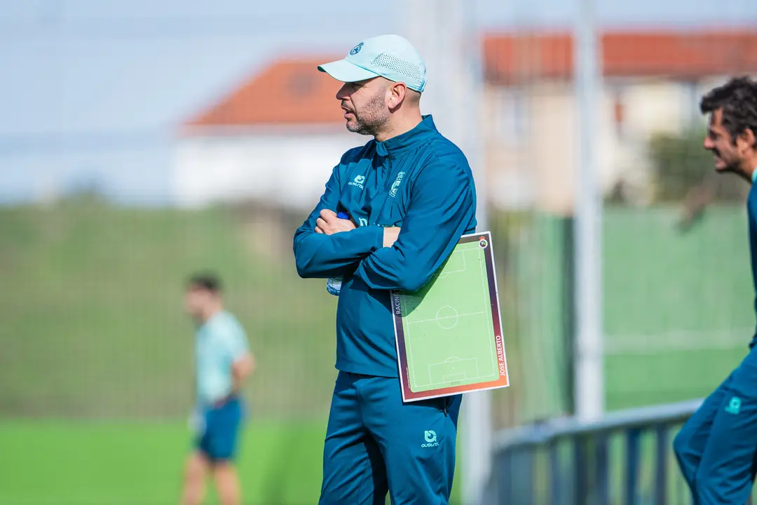 Jos&eacute; Alberto durante el entrenamiento de hoy en la Albericia. / RRC
