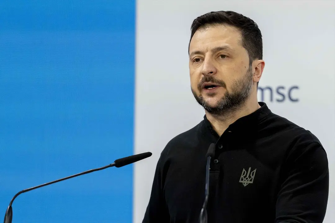 Zelenski durante una rueda de prensa. / Andreas Stroh