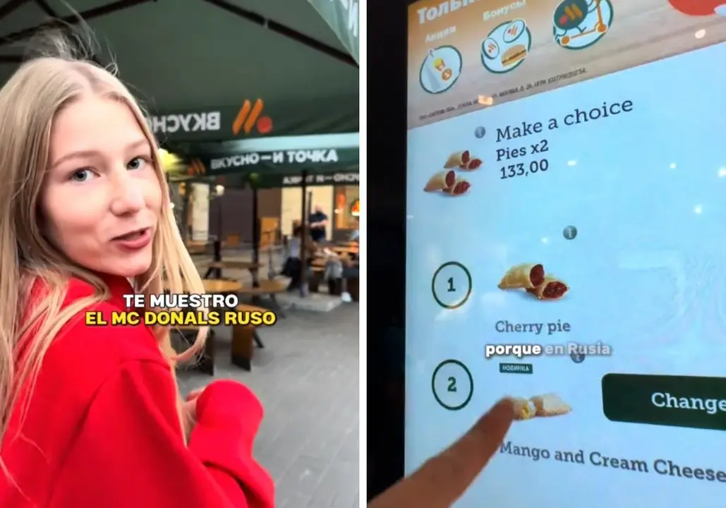 Una tiktoker a la imitación de McDonald's y Starbucks en Rusia y muestra cómo son los productos que venden allí- &laquo;Nos hemos sabido adaptar&raquo;. / TikTok