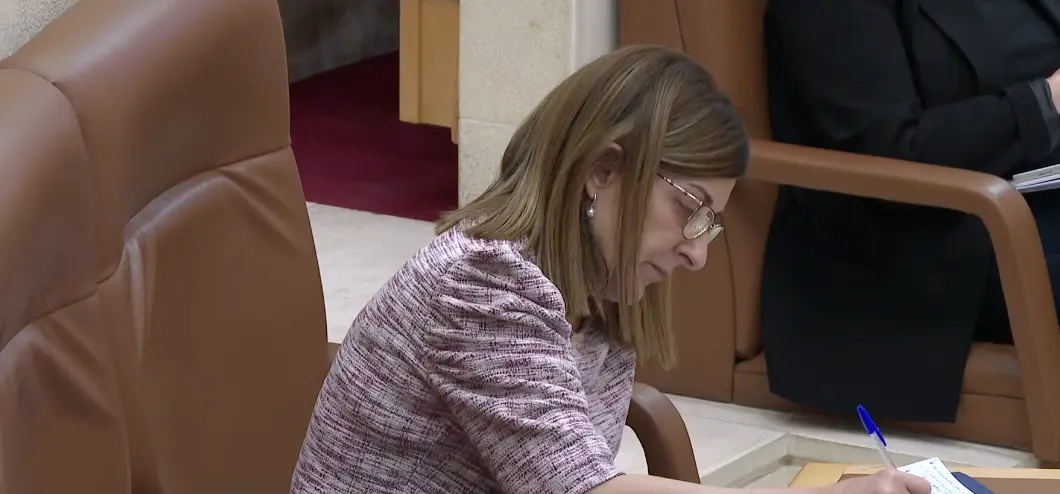 Mar&iacute;a Jos&eacute; S&aacute;enz de Buruaga durante una sesi&oacute;n plenaria. / A.E.