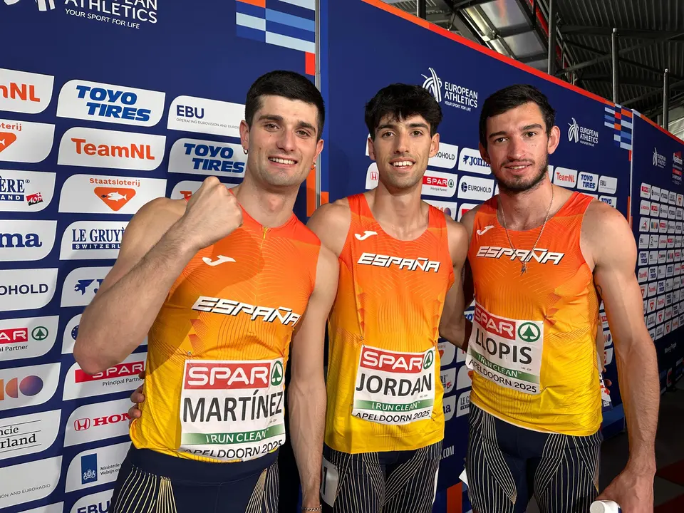 Los tres vallistas espa&ntilde;oles en la final. / RFEA