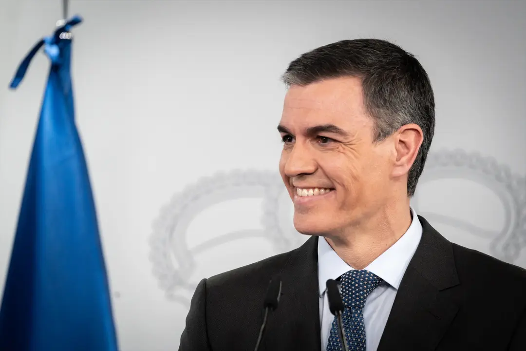 El presidente del Gobierno, Pedro S&aacute;nchez, durante una rueda de prensa. / Diego Radam&eacute;s