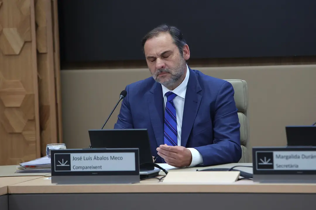 El diputado del Grupo Mixto y exministro de Transportes, Jos&eacute; Luis &Aacute;balos, comparece ante la Comisi&oacute;n de Investigaci&oacute;n sobre el 'caso Koldo'. / Isaac Buj