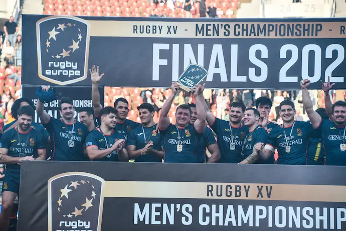 La selecci&oacute;n espa&ntilde;ola masculina de rugby XV, subcampeona de Europa. / ep