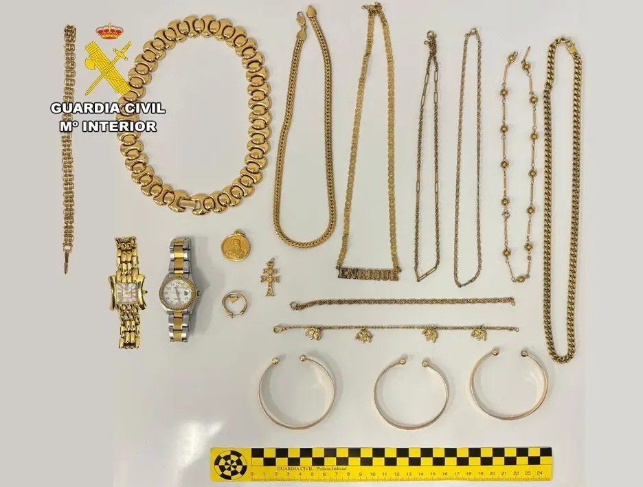 Joyas intervenidas. / Guardia Civil