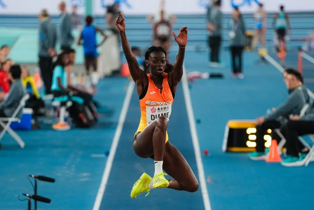 F&aacute;tima Diame durante la prueba. / AtletismoRFEA