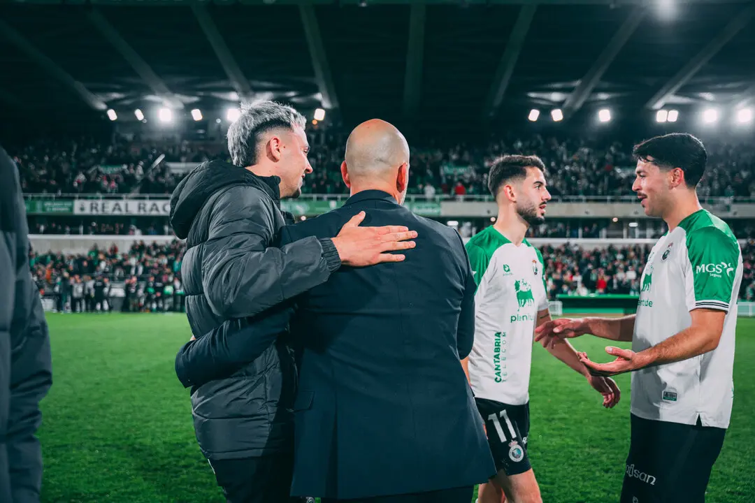 Jos&eacute; Alberto, Arana, Andr&eacute;s y Messeguer, tras el partido ante el Zaragoza. / RRC