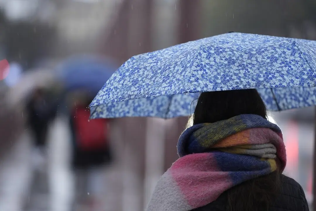 Una persona se protege de la lluvia con un paraguas. / Joaqu&iacute;n Corchero