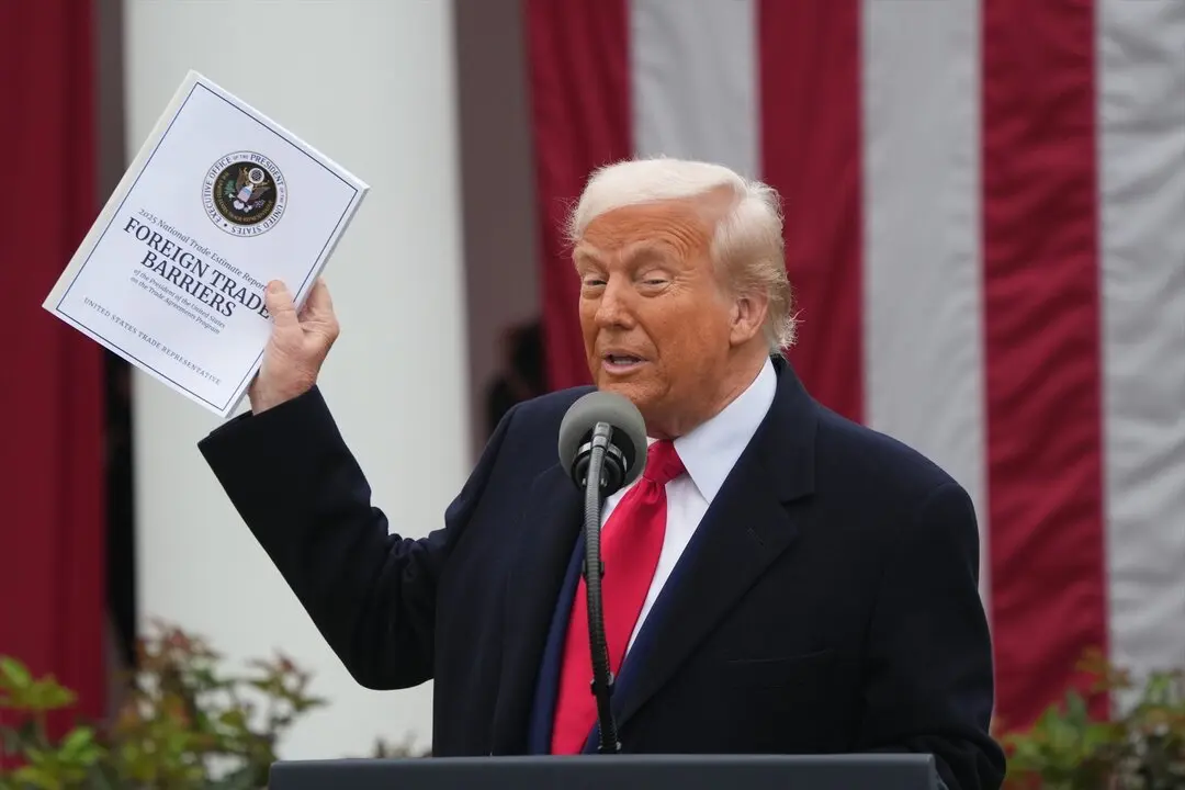 Donald Trump durante el anuncio de los aranceles. / Chris Kleponis