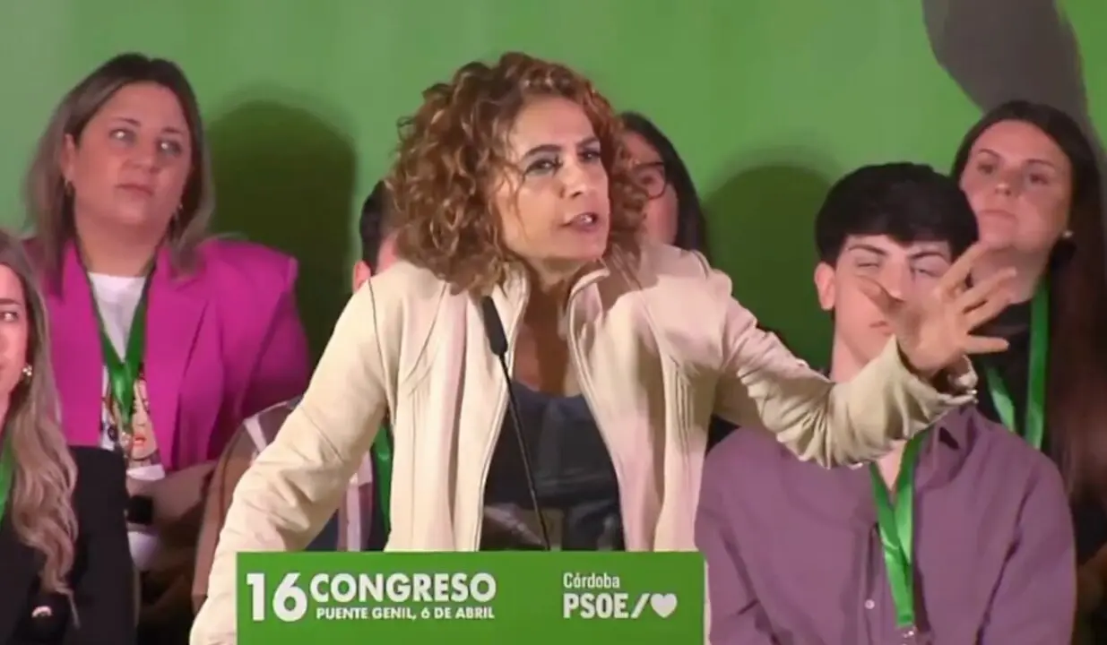 Mar&iacute;a Jes&uacute;s Montero, ayer, durante su intervenci&oacute;n en C&oacute;rdoba. / X