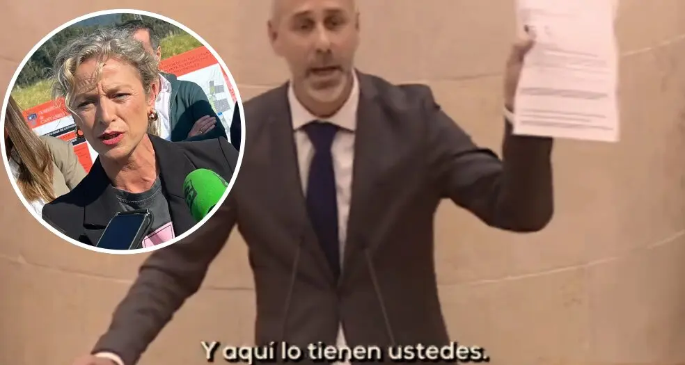 El consejero de Educaci&oacute;n de Cantabria, Sergio Silva, muestra en el Parlamento el correo que desmonta las afirmaciones de la alcaldesa de Castro Urdiales, Susana Herr&aacute;n (PSOE), a quien acusa de "mentir" sobre su participaci&oacute;n en el Patronato que decidi&oacute; el cierre del CEIP El Pedregal.