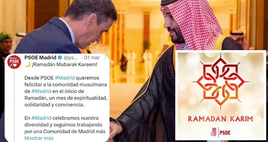 El mensaje del PSOE Madrid, publicado el 1 de marzo, deseaba un "Ramad&aacute;n Mubarak Kareem" y celebraba el inicio del mes de Ramad&aacute;n, destacando su valor de espiritualidad, solidaridad y convivencia.