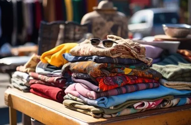 Varios prendas de ropa a la venta en un meercadillo. / A.S.P