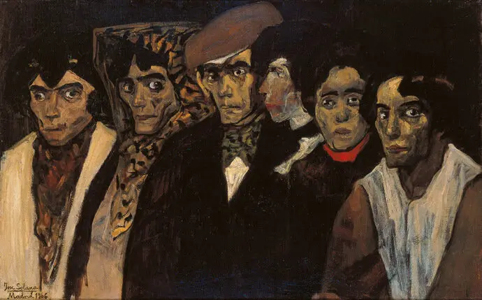 Chulos y chulas, &oacute;leo sobre lienzo. Jos&eacute; Guti&eacute;rrez Solana. / x