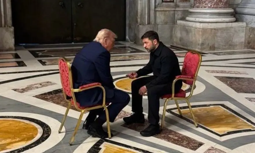 El presidente de Estados Unidos, Donald Trump, y el presidente de Ucrania, Volodimir Zelenski. / EP
