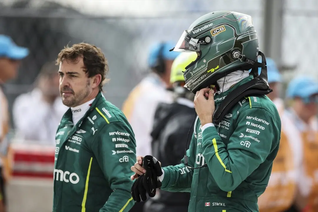 Los pilotos de Aston Martin, Lance Stroll y Fernando Alonso. / EP