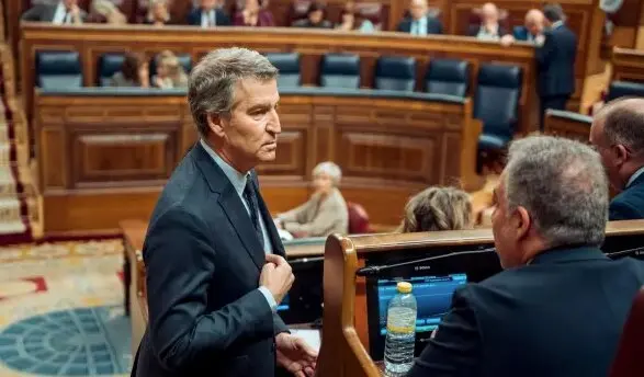 El l&iacute;der del Partido Popular, Alberto N&uacute;&ntilde;ez Feij&oacute;o, durante una sesi&oacute;n en el Congreso. / EP
